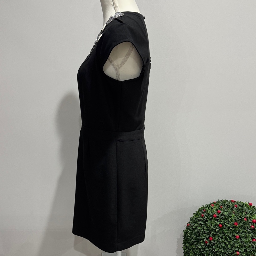 NWOT bebe Black Mini Dress with Crystal Necklace Embellishment Sz M - Picture 5 of 11